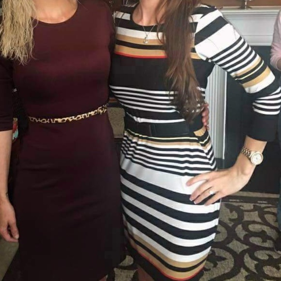 Bisou Bisou Striped Sheath Dress. Size 4. - Picture 5 of 8